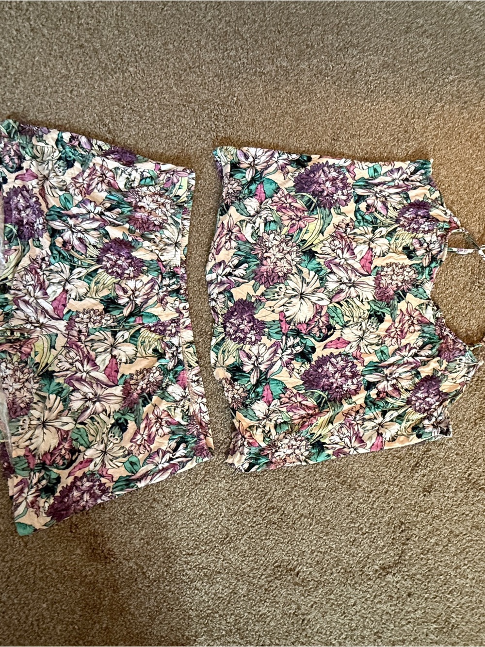 INC International Concepts Floral Two-Piece Pajama Set - Purple & Teal XXL Women